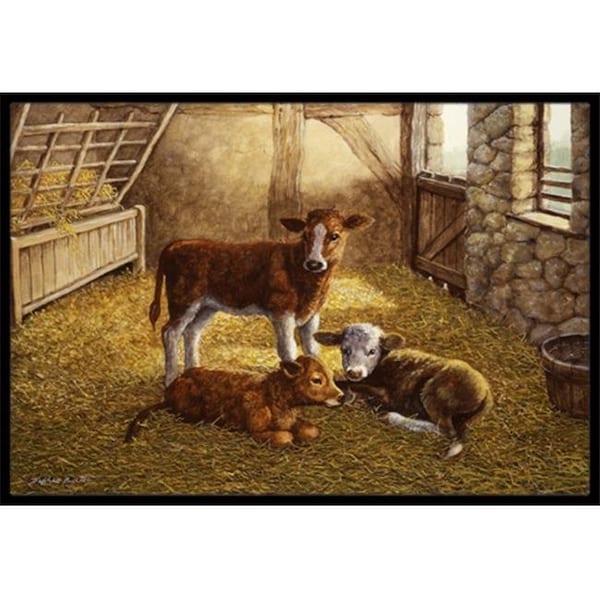 Carolines Treasures BDBA0179JMAT Cows Calves in the Barn Indoor or Outdoor Mat; 24 x 36 BDBA0179JMAT - main
